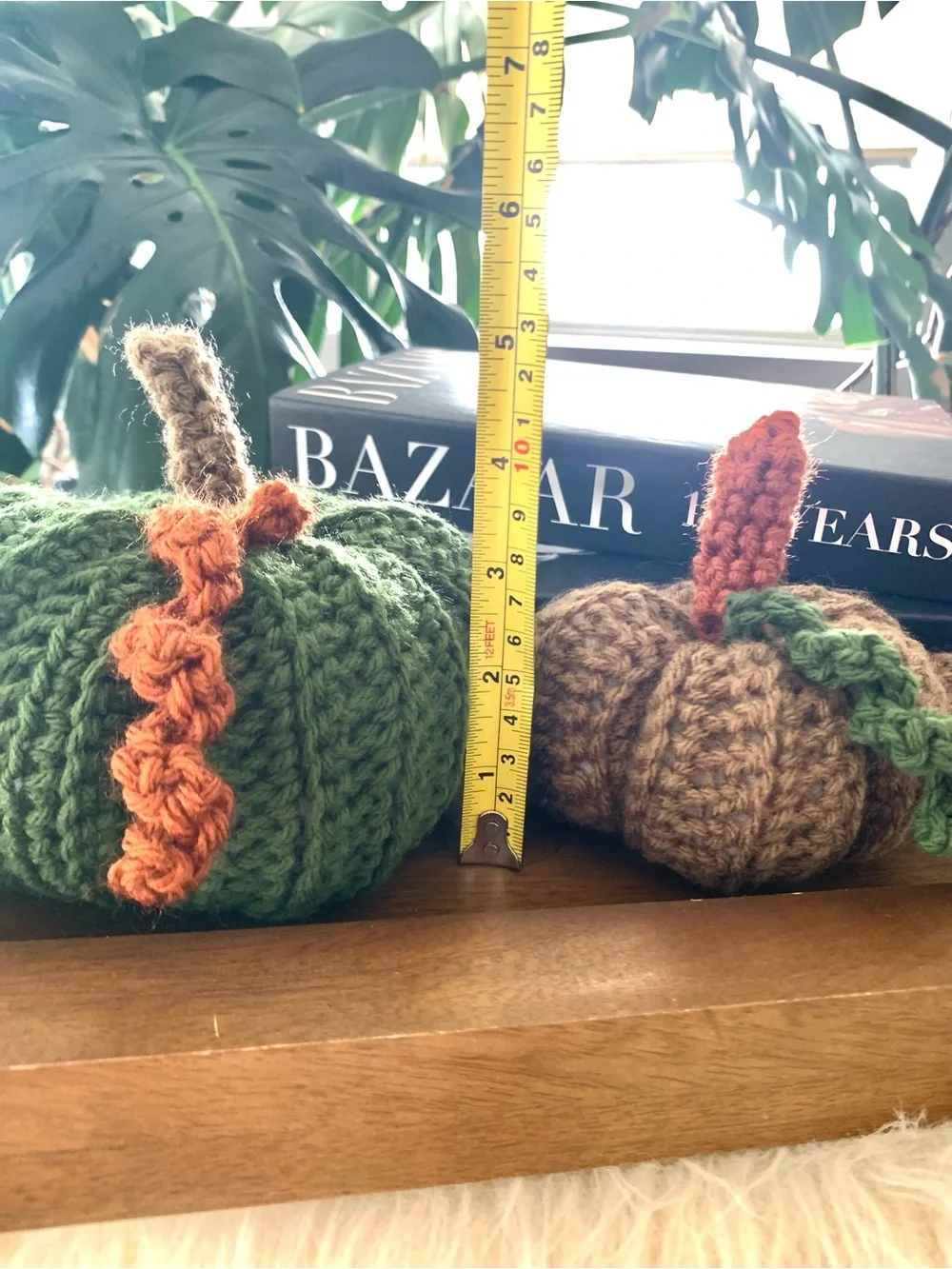 Handmade crochet fall pumpkins set of four